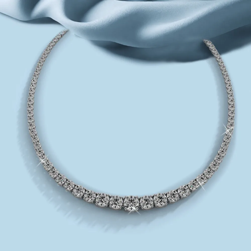 Classic Graduated Strand Of Lab-Grown Diamond with 7.08 ct.(finished)