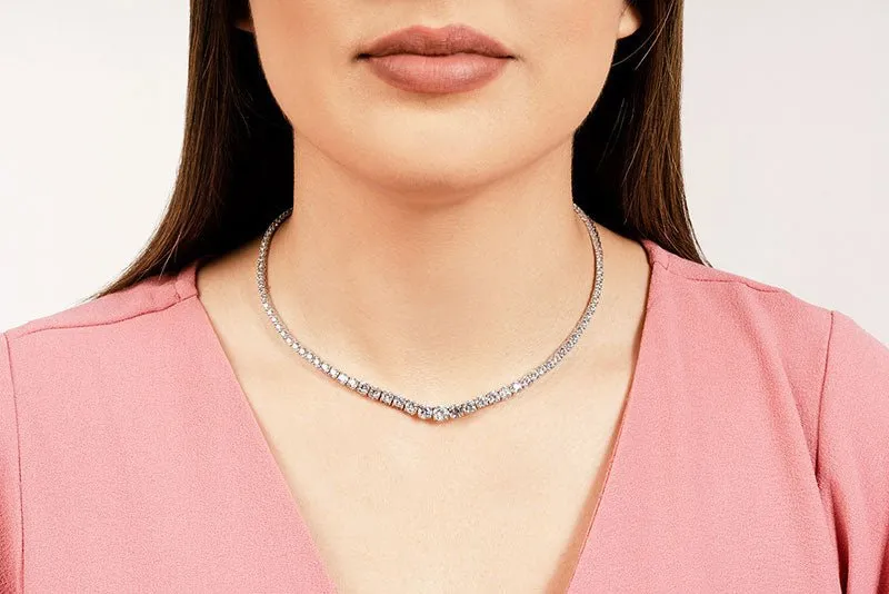 Classic Graduated Strand Of Lab-Grown Diamond with 7.08 ct.(finished)