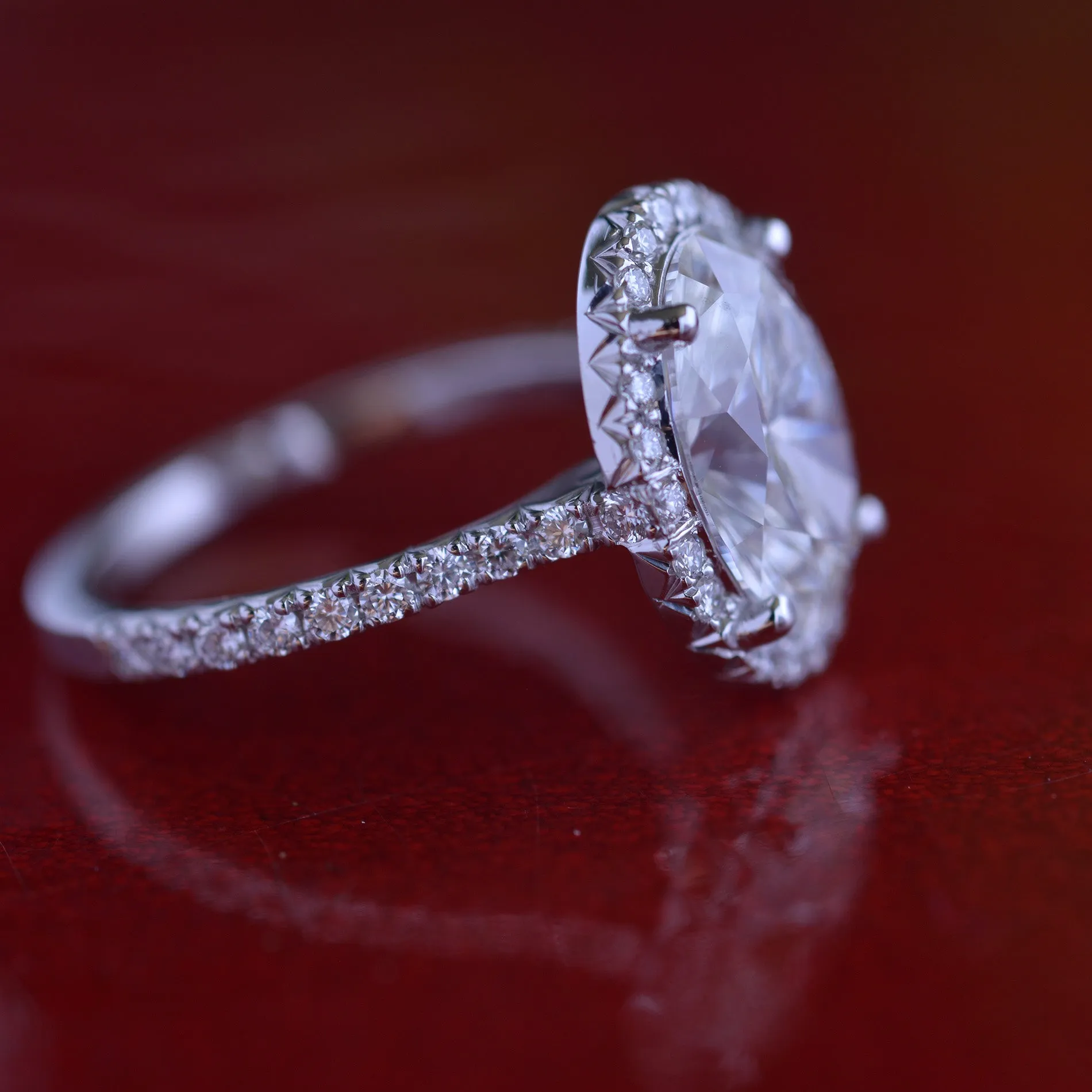 Classic Oval Halo - Lab Grown diamond engagement ring with 2ct to 3ct Center