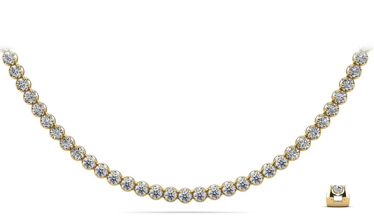 Classic Riviera Tennis Diamond Necklace with 7.09 ct.(finished) 2.5mm