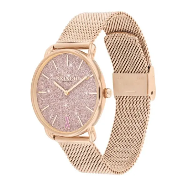 Coach Elliot Rose Gold Mesh Bracelet Pink Dial Quartz Watch for Ladies - 14504212