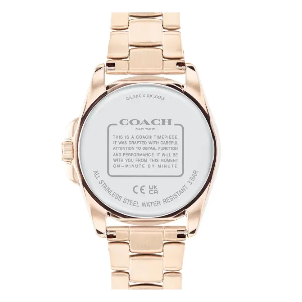 Coach Greyson Rose Gold Stainless Steel Mother Of Pearl Dial Quartz Watch for Ladies - 14504110