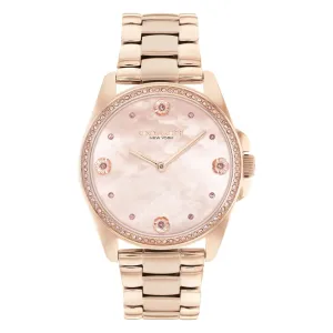 Coach Greyson Rose Gold Stainless Steel Mother Of Pearl Dial Quartz Watch for Ladies - 14504110