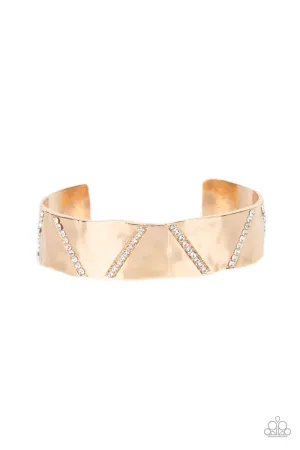 Couture Crusher - Gold (White Rhinestone) Bracelet