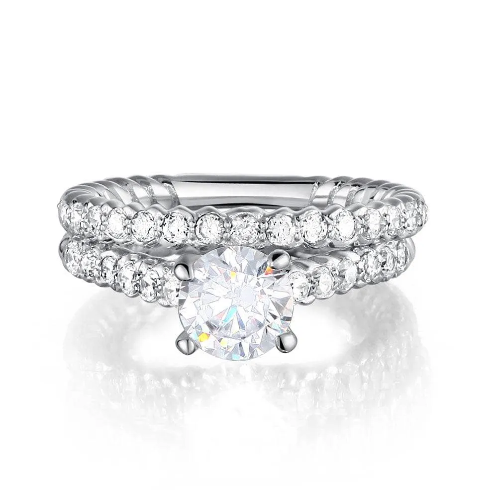 Created Diamond 2-Pcs Wedding Engagement Ring Set