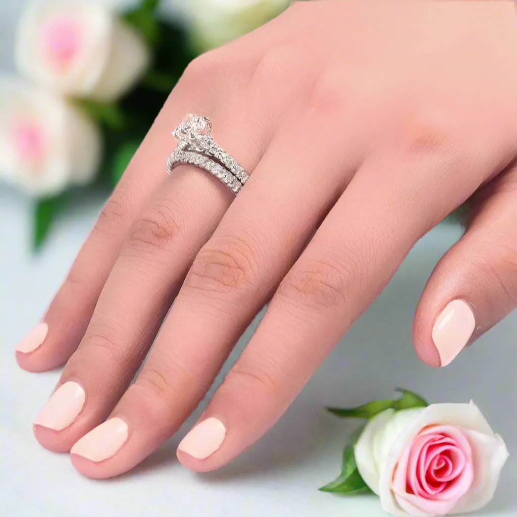 Created Diamond 2-Pcs Wedding Engagement Ring Set