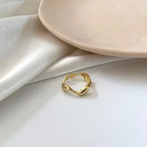Cross Curve Line Opening Ring