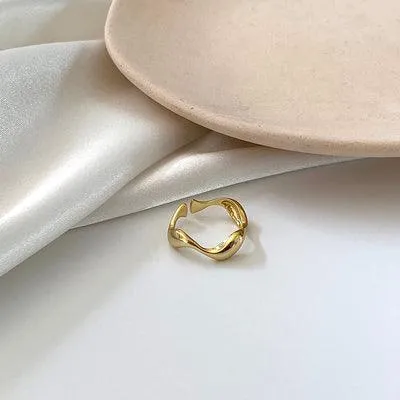 Cross Curve Line Opening Ring