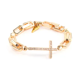 Cross Gold Chain Single