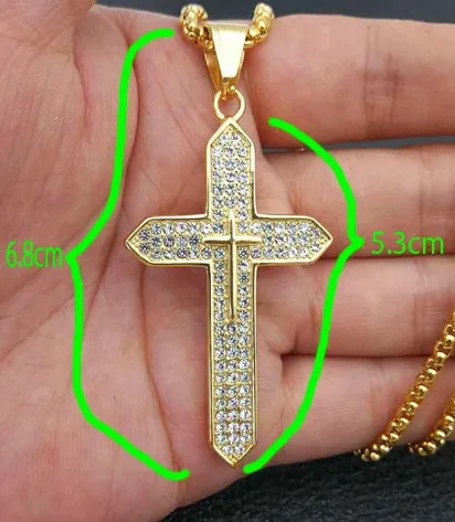 Cross Necklace | Cross necklace for Men | Cross Necklace Women | Cross Pendant and Necklace | Cross Chain for Men | Iced Out Cross Pendant