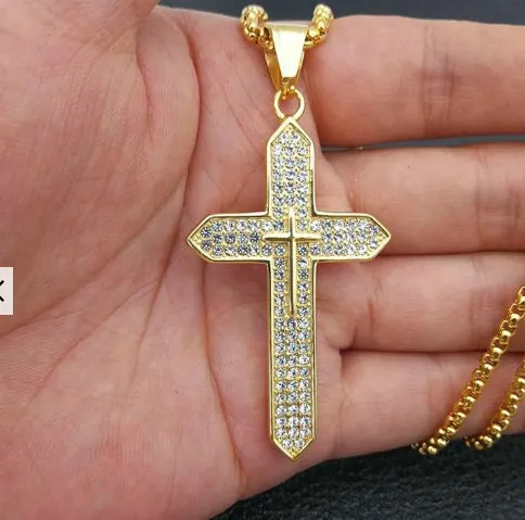 Cross Necklace | Cross necklace for Men | Cross Necklace Women | Cross Pendant and Necklace | Cross Chain for Men | Iced Out Cross Pendant