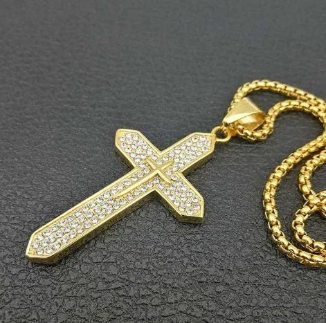 Cross Necklace | Cross necklace for Men | Cross Necklace Women | Cross Pendant and Necklace | Cross Chain for Men | Iced Out Cross Pendant