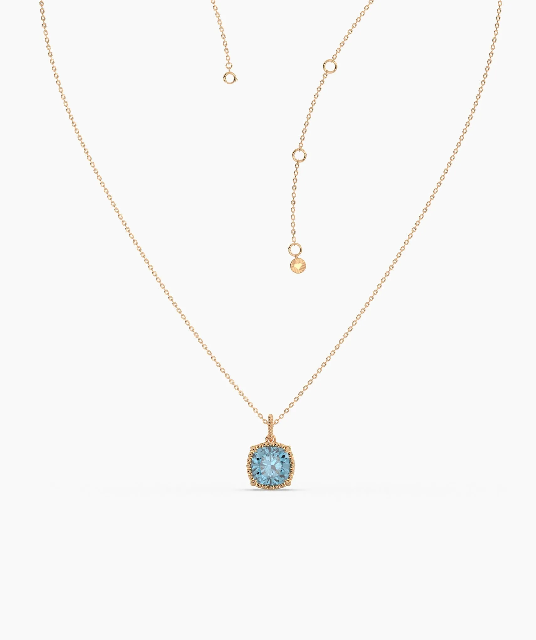 Cushion-Cut Blue Topaz Necklace