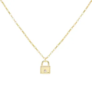 CZ Mini Lock Necklace