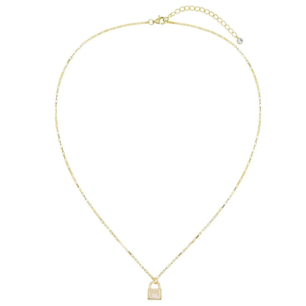 CZ Mini Lock Necklace
