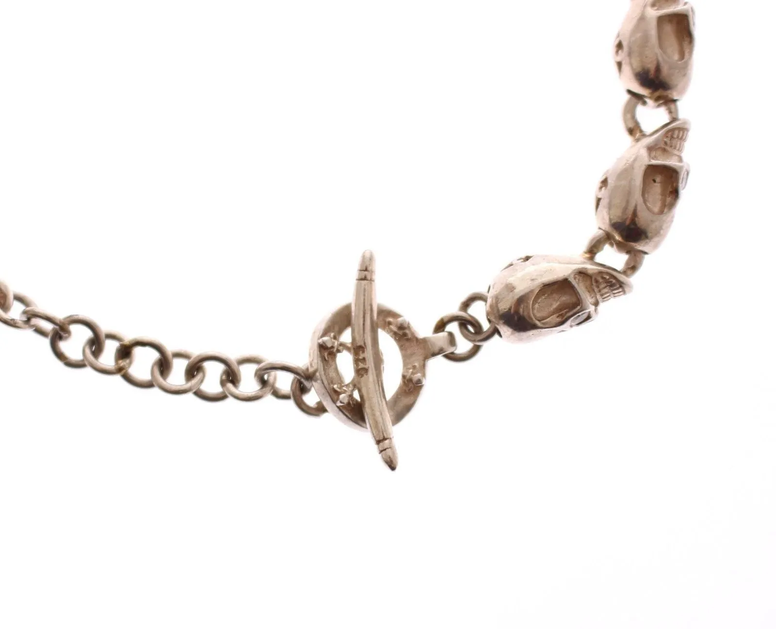 CZ Skull 925 Sterling Silver Chain Bracelet
