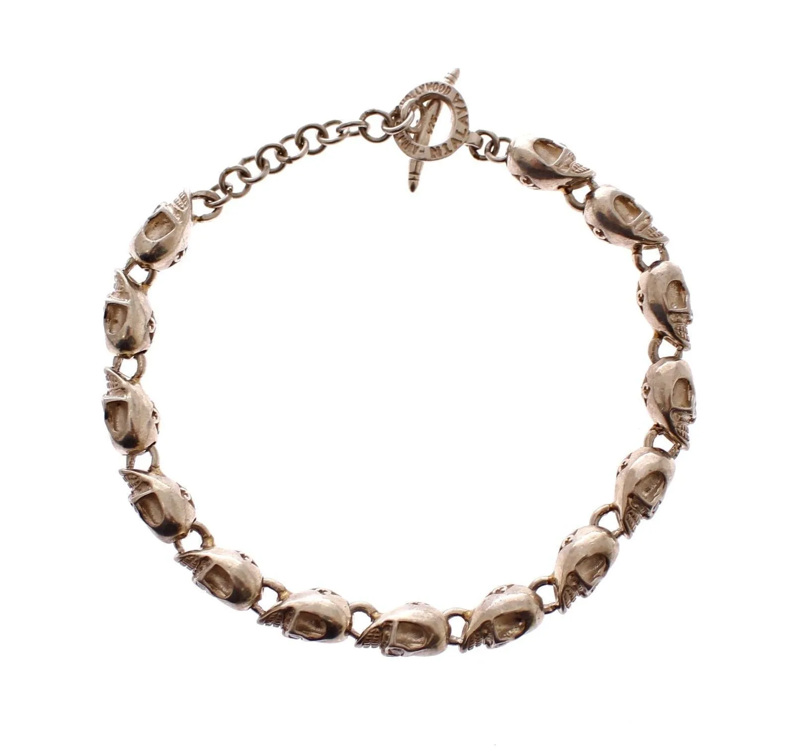 CZ Skull 925 Sterling Silver Chain Bracelet