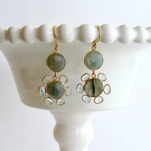 Daisy Labradorite Blue Topaz Drop Earrings