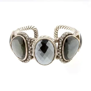 David Yurman Hematite Black Onyx Diamond Moonlight Cuff