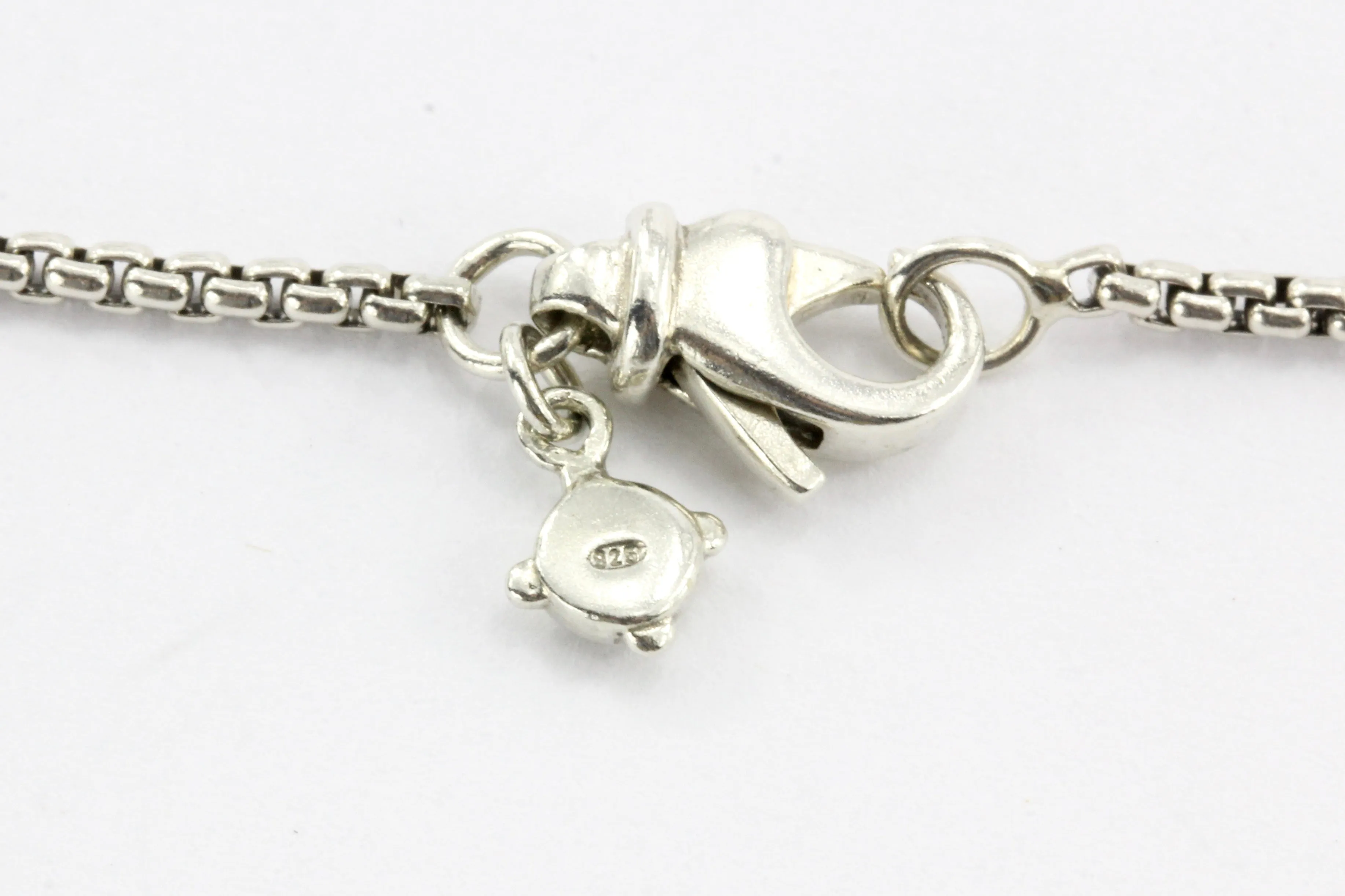 David Yurman Sterling Silver Diamond Lariat Knot Necklace