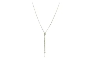 David Yurman Sterling Silver Diamond Lariat Knot Necklace