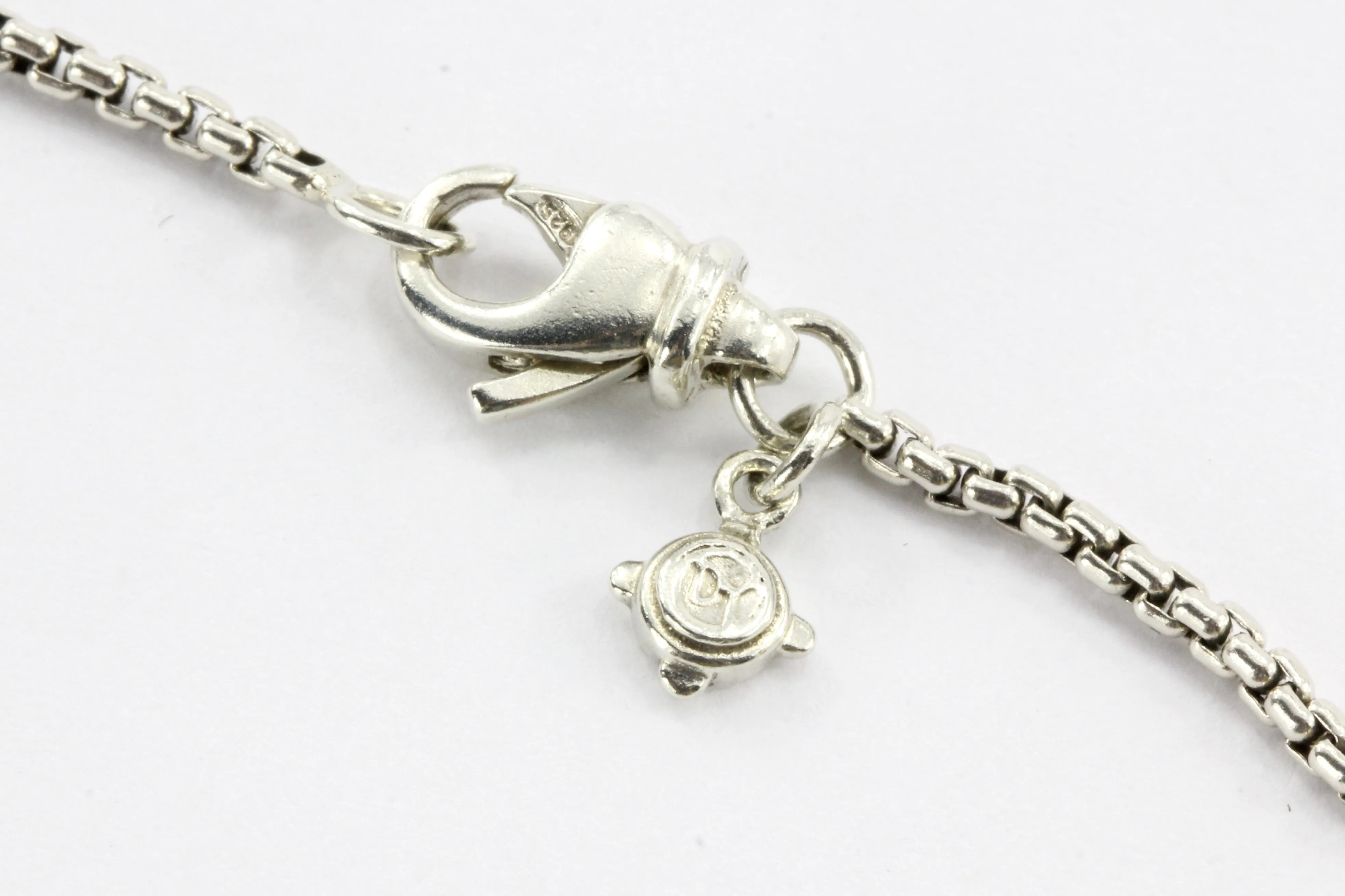 David Yurman Sterling Silver Diamond Lariat Knot Necklace