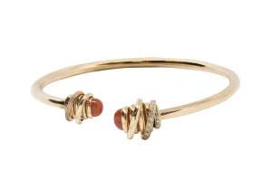 de GRISOGONO 18-karat Rose Gold, Carnelian And Diamond Coil Cuff