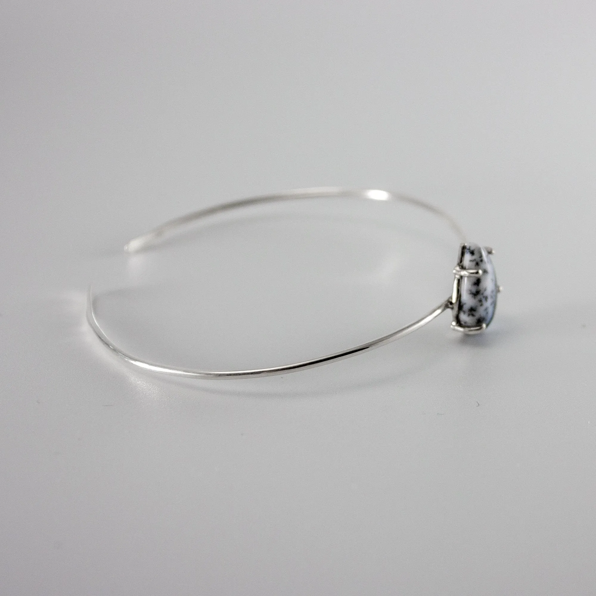 Dendritic Opal Sterling Silver Cuff: Unique Fern-like Patterns