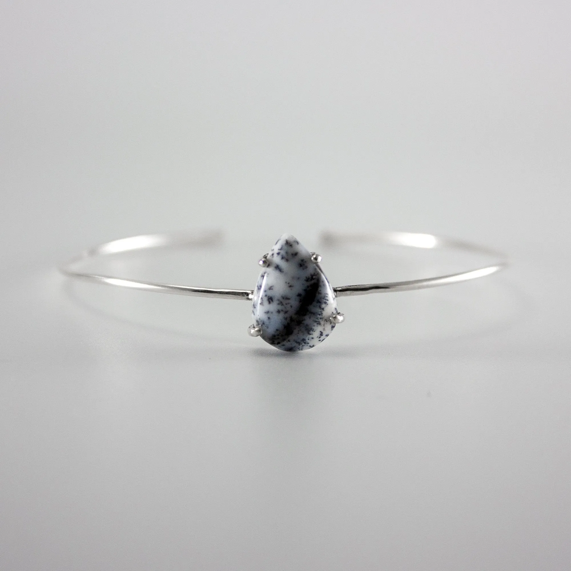 Dendritic Opal Sterling Silver Cuff: Unique Fern-like Patterns