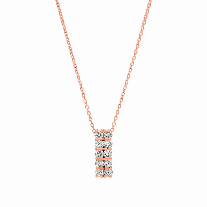 DIAMOND 2 ROWS NECKLACE 14K GOLD (0.51 CTW)