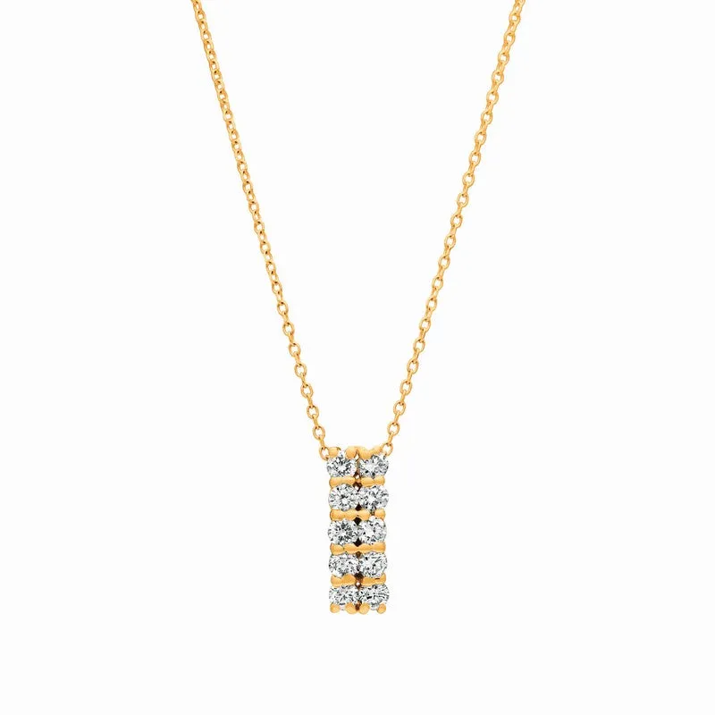 DIAMOND 2 ROWS NECKLACE 14K GOLD (0.51 CTW)
