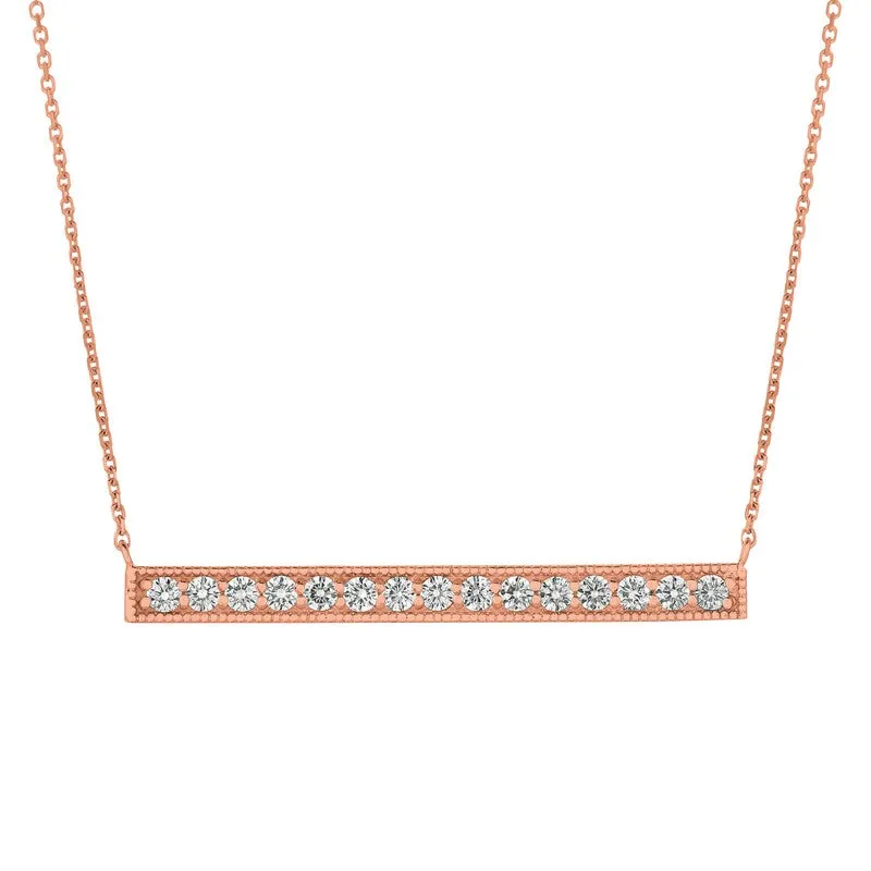 DIAMOND BAR NECKLACE 14K GOLD (0.75 CTW)
