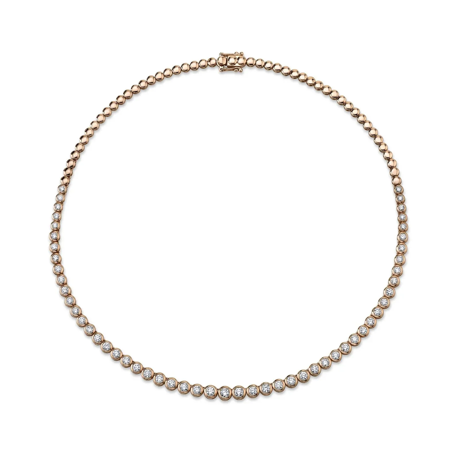 Diamond Bezel Tennis Necklace