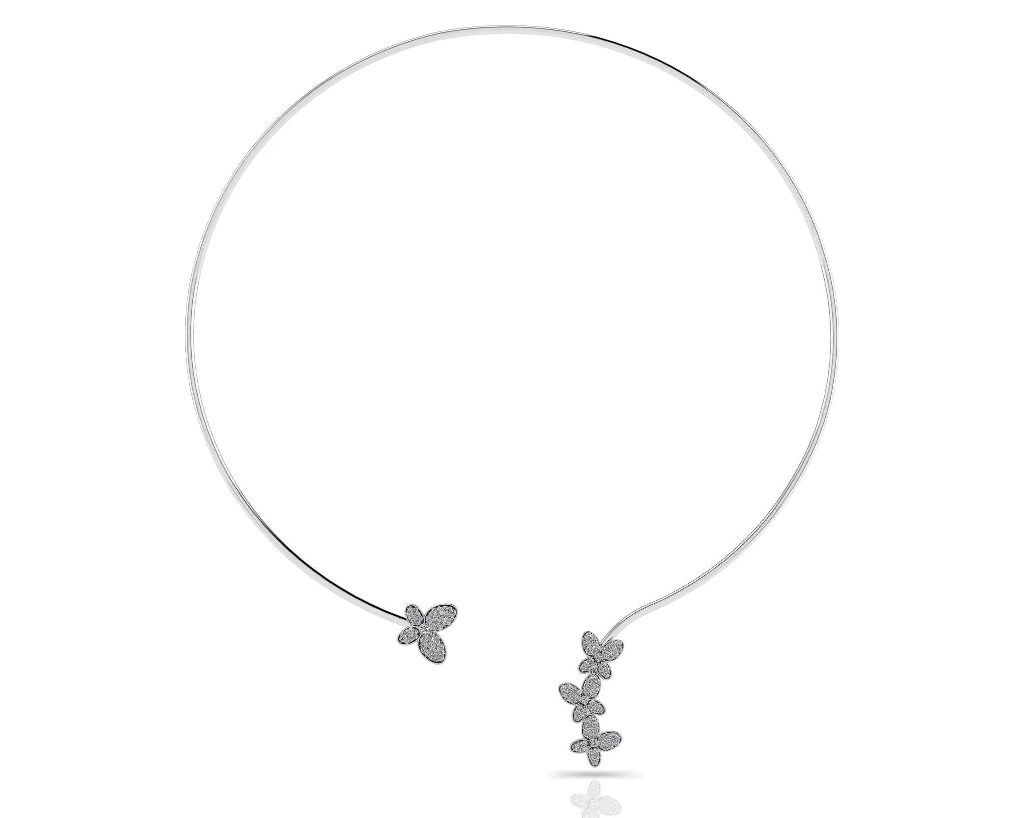 Diamond Butterfly Choker Diamond  with 1.12 ct.(finished) 1mm, 1.1mm, 1.3mm