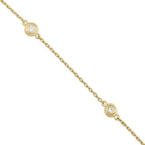 Diamond by The Yard Necklace in 14k Yellow Gold 18 Inches 1.00 Cwt.