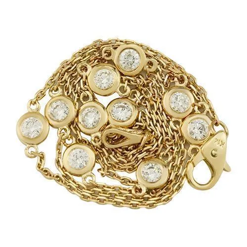 Diamond by The Yard Necklace in 14k Yellow Gold 18 Inches 1.00 Cwt.