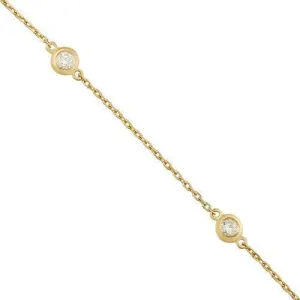 Diamond by The Yard Necklace in 14k Yellow Gold 18 Inches 1.00 Cwt.