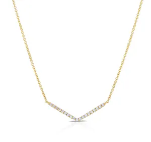 Diamond Chevron Necklace in Yellow Gold