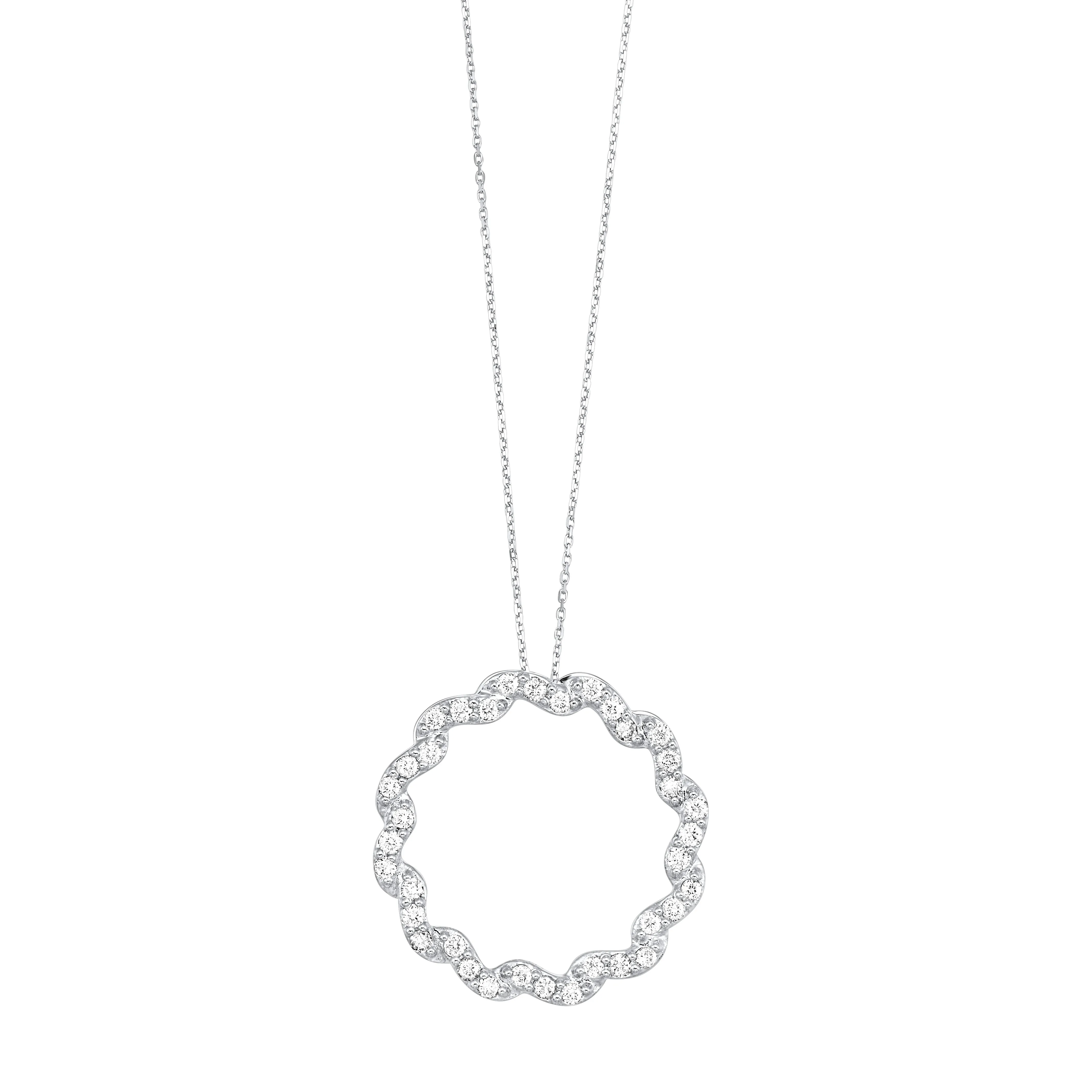 Diamond Circle Necklace in 14k