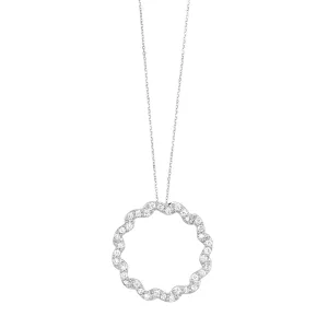 Diamond Circle Necklace in 14k
