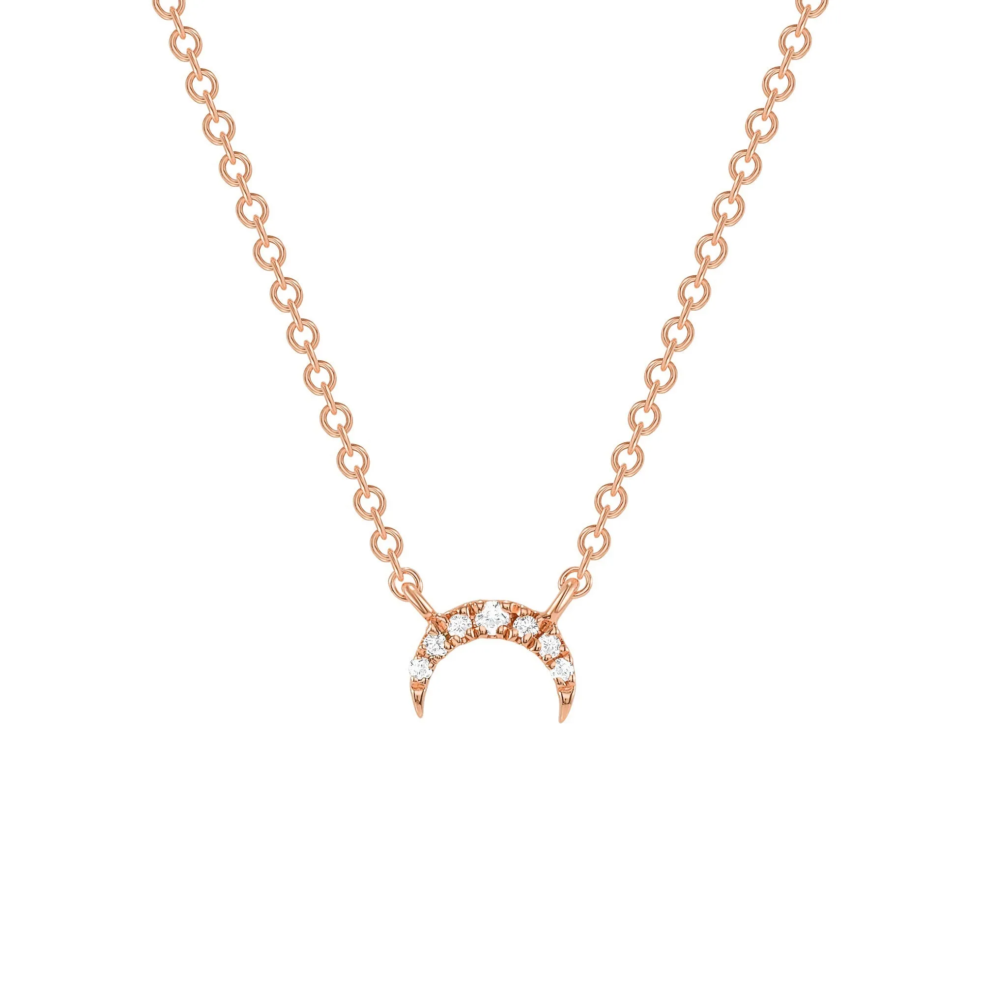 DIAMOND CRESCENT MOON NECKLACE