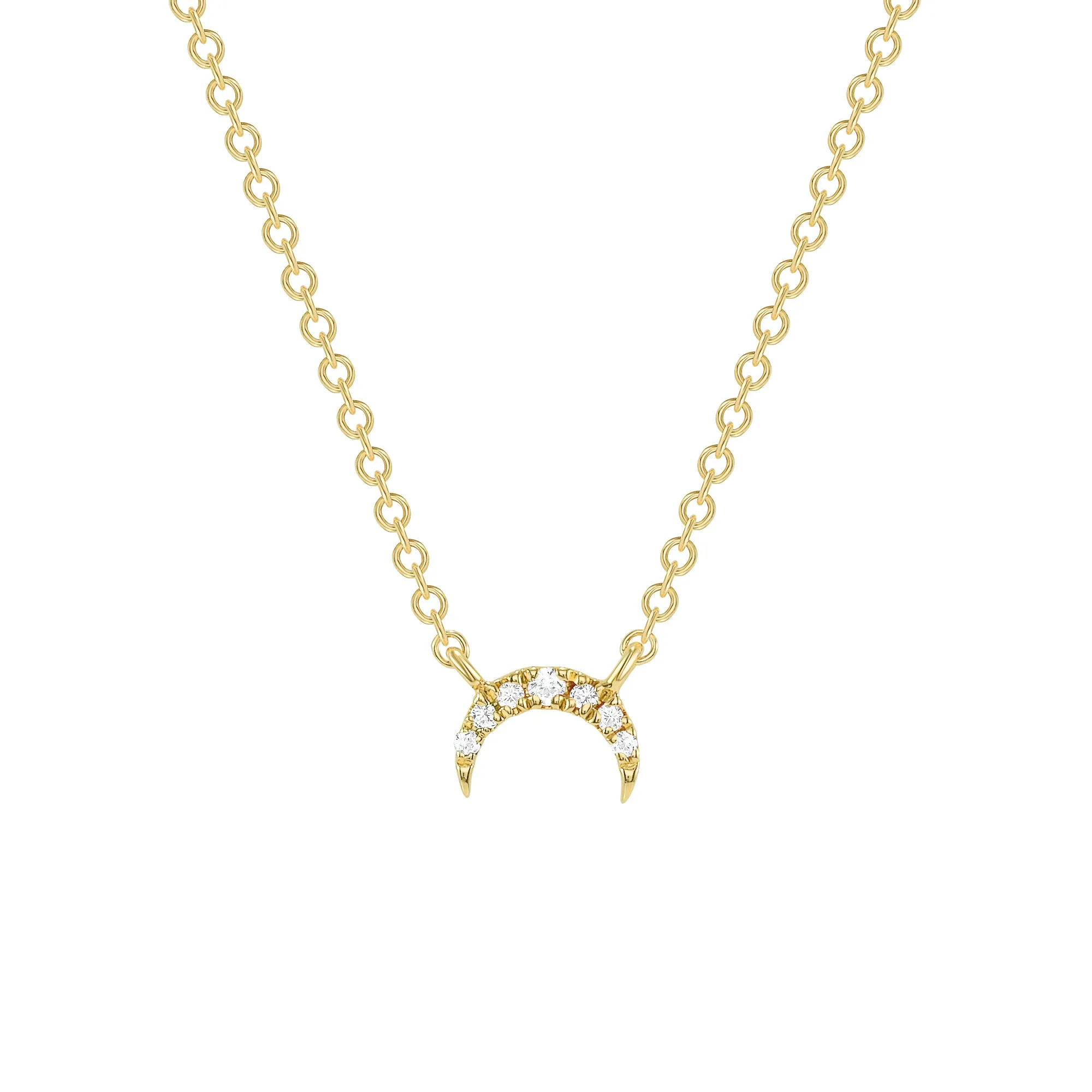 DIAMOND CRESCENT MOON NECKLACE