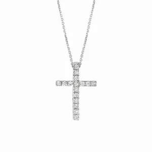 DIAMOND CROSS NECKLACE 14K GOLD (0.11 CTW)