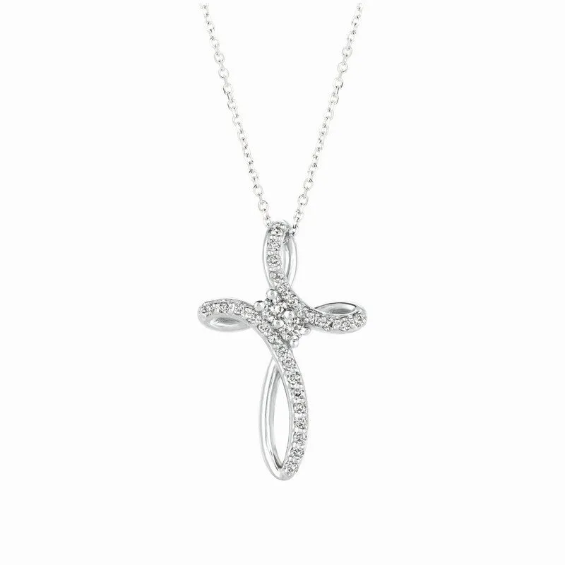 DIAMOND CROSS NECKLACE 14K GOLD (0.35 CTW)