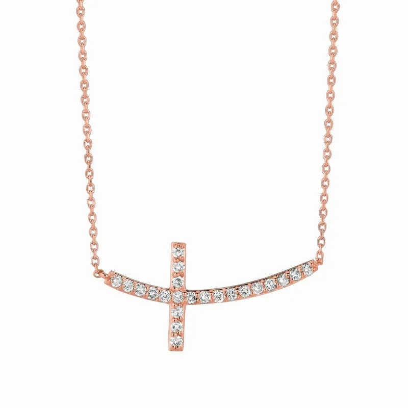 DIAMOND CROSS NECKLACE 14K GOLD (0.75 CTW)
