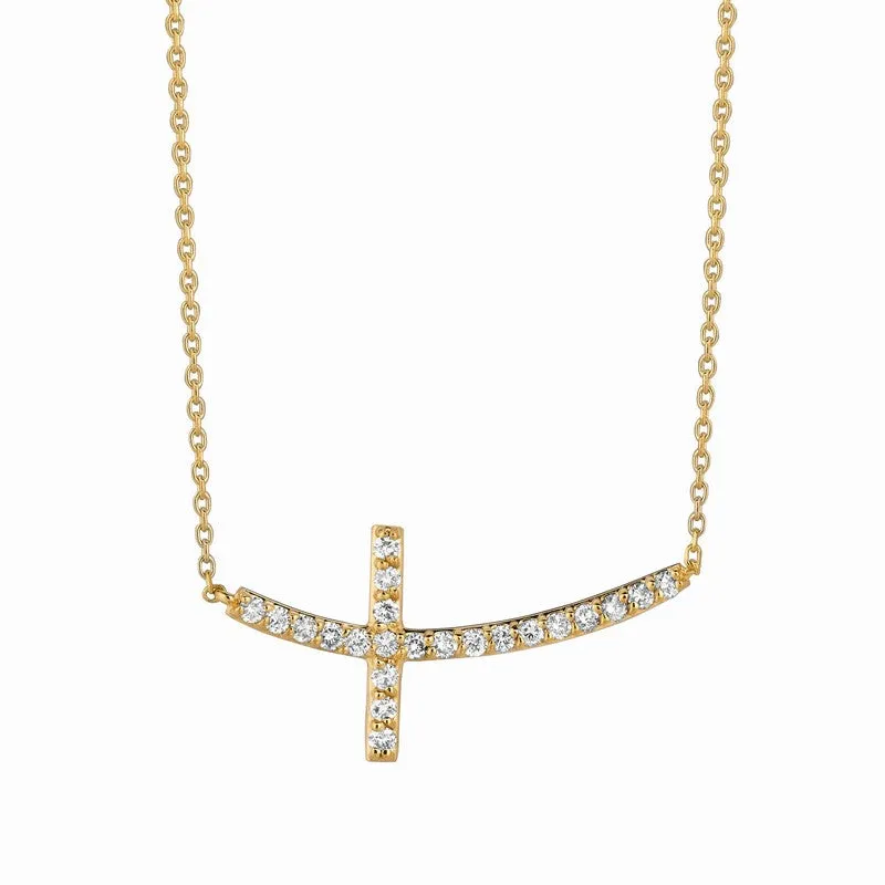 DIAMOND CROSS NECKLACE 14K GOLD (0.75 CTW)