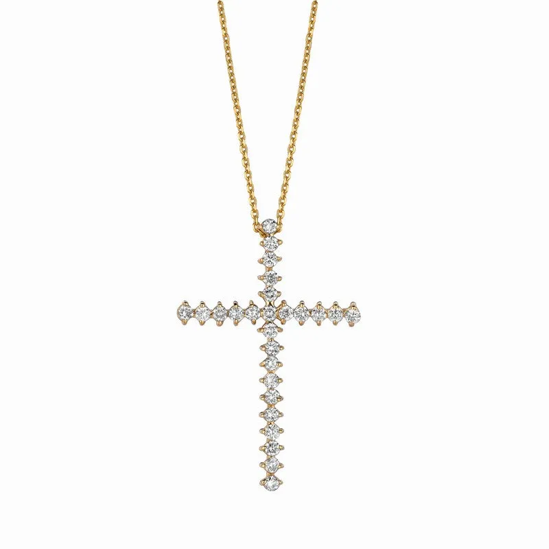 DIAMOND CROSS NECKLACE 14K GOLD (1 CTW)