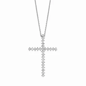 DIAMOND CROSS NECKLACE 14K GOLD (1 CTW)