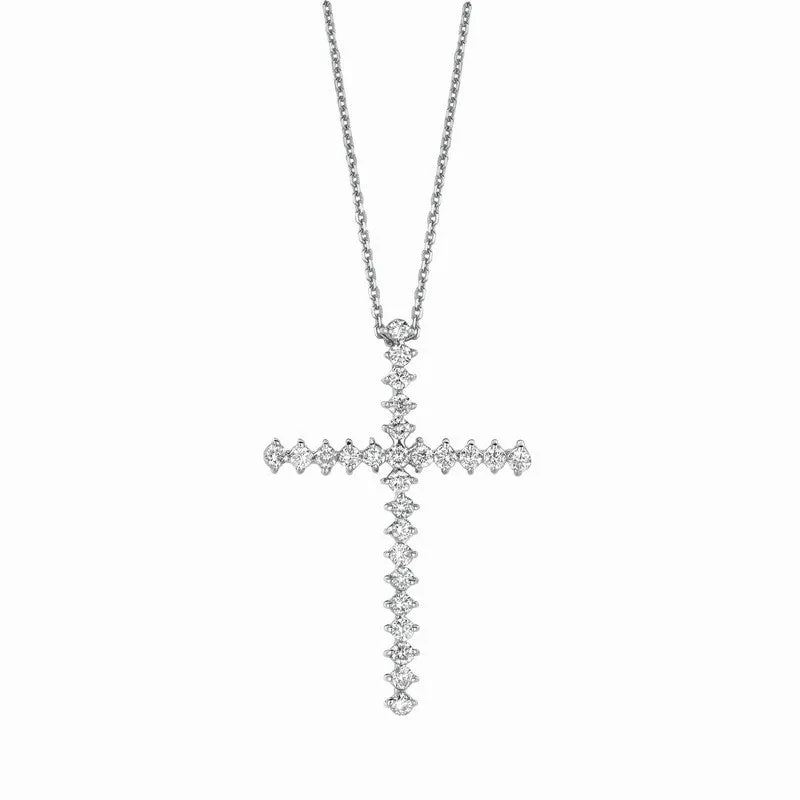 DIAMOND CROSS NECKLACE 14K GOLD (1 CTW)