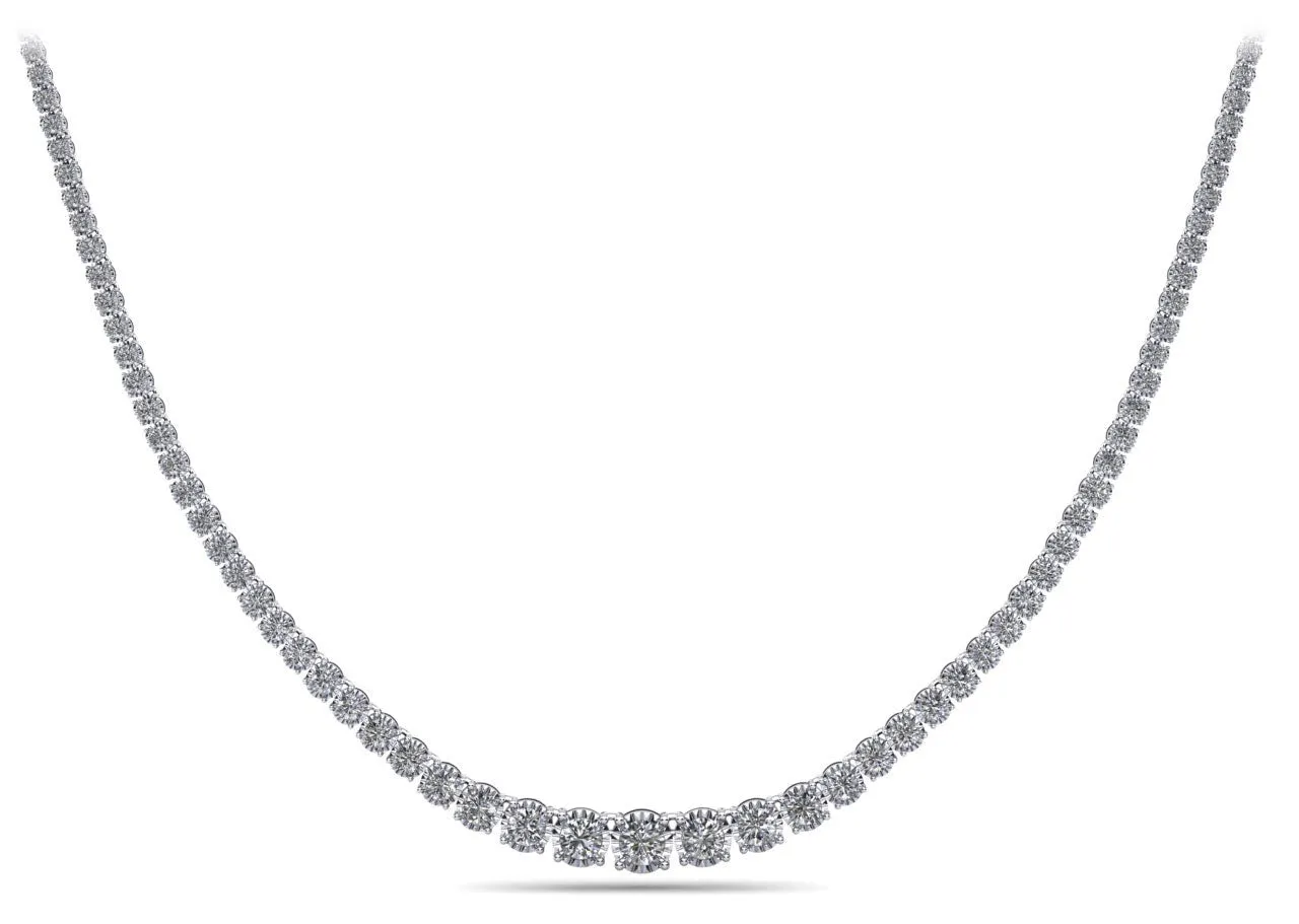 Diamond Crown Tennis Diamond Necklace with 12.11 ct.(finished)